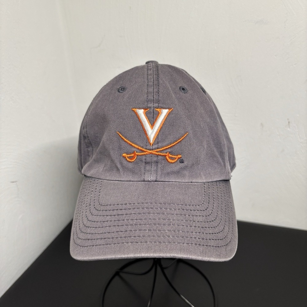 University of Virginia Gray Baseball Cap Hat Unisex UVA Sz Small Blue Y2K Faded - Picture 1 of 7